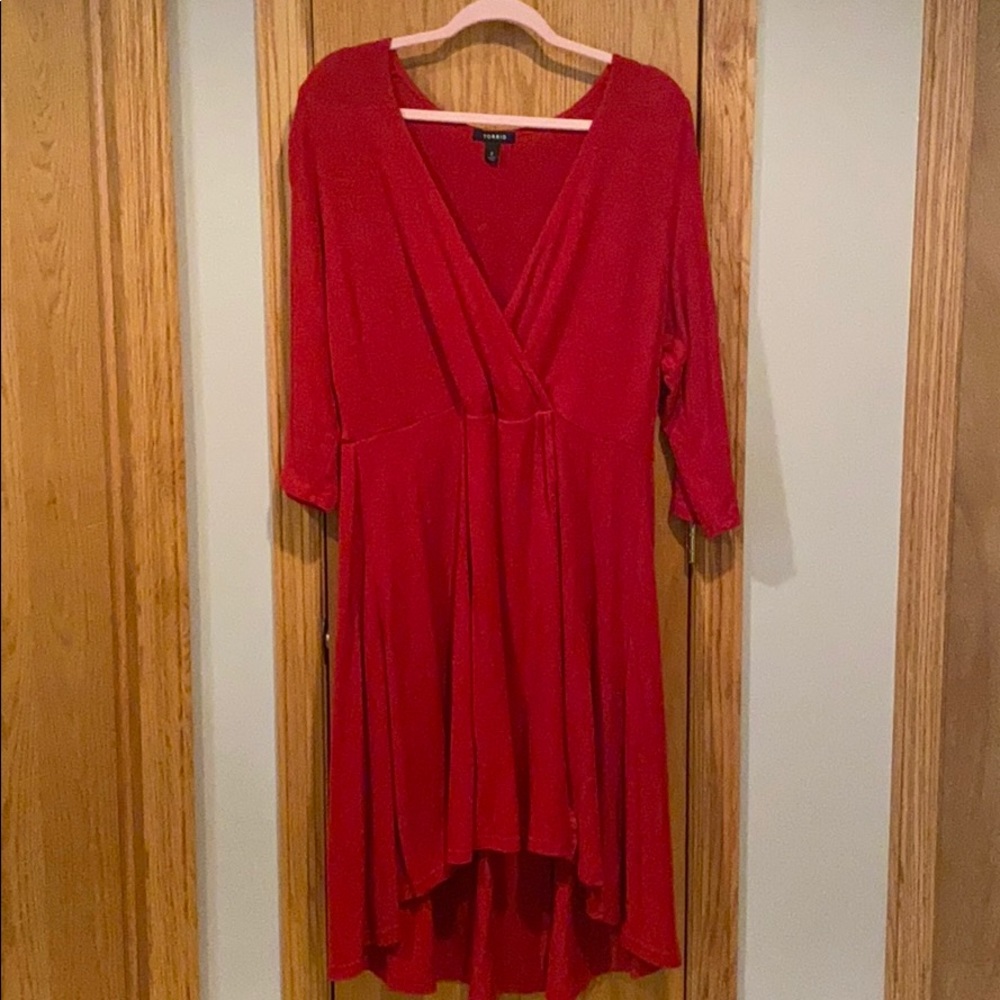 Deep V Red Dress